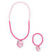 Childrens pink pearl necklace and bracelet with tiger pendant