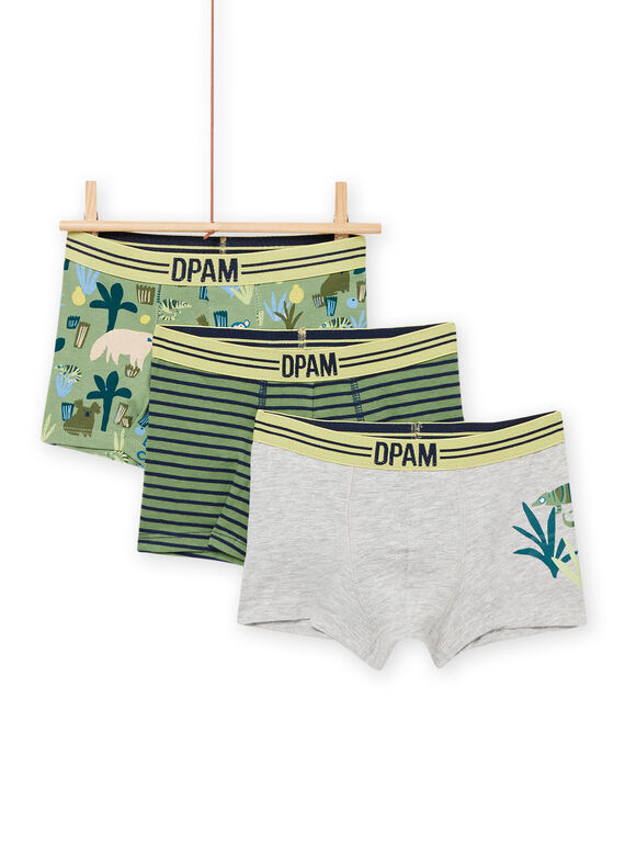Set of 3 assorted child boy boxers NEGOBOXKAKI / 22SH12J3BOX612