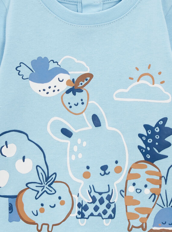 Sky blue TEE SHIRT LS TUDETEE3 / 24SG10J2TMLC201