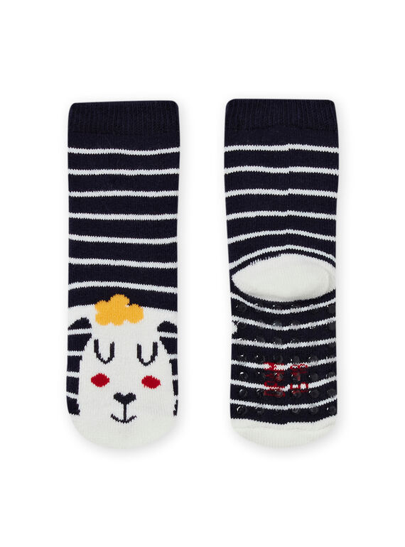 Baby boy's striped night blue socks with sheep design MYUMIXCHO2 / 21WI10J1SOQ713