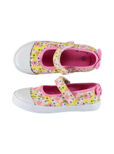Girls' printed canvas Mary-Janes FFBABCER / 19SK35C2D17030