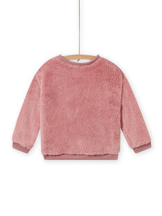 Child girl pink faux fur sweatshirt MASAUSWEA / 21W901P1SWE303