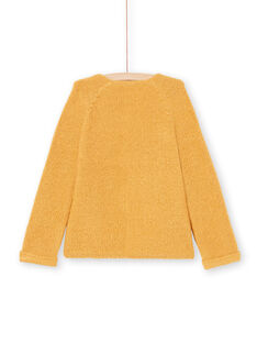 Girl's long-sleeved vest, plain mustard MAJOCAR3 / 21W90116CARB106