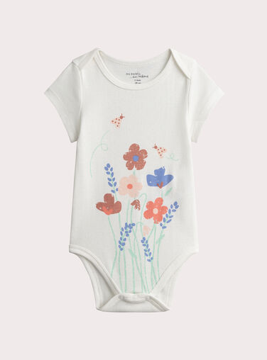 Set of 2 floral print bodysuits for baby girl  VEFIBODCOX / 24WH1385BDL309
