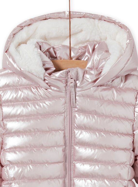 Metallic pink waterproof jacket, child girl MALONDOUN1 / 21W90158D3ED300