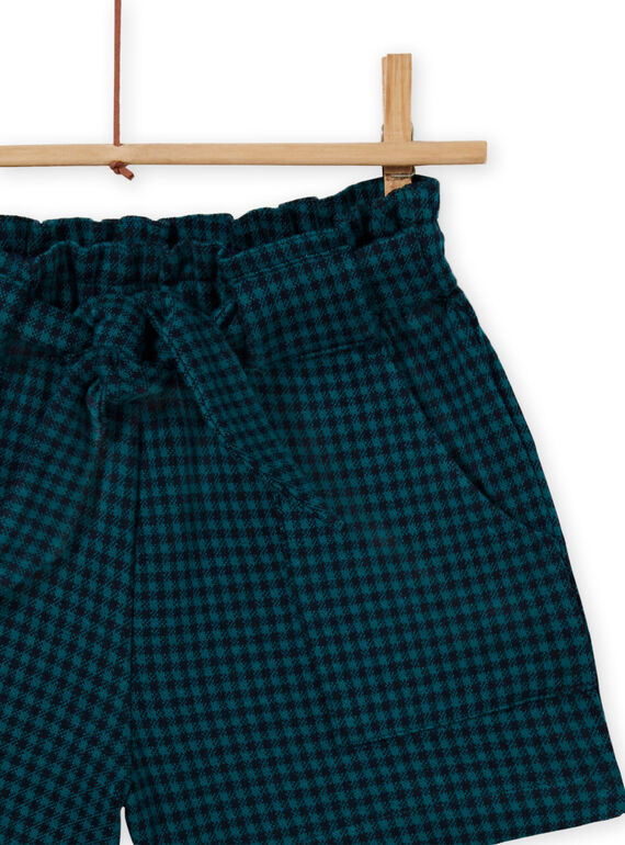 Girl's paper bag milano shorts with checks MATUSHORT / 21W901K1SHO070
