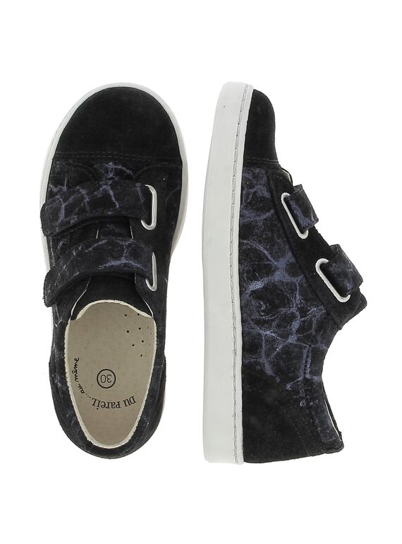 Girls' leather city trainers DFBASLINE / 18WK35TBD3F090