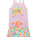 Child girl lilac cat and fruit print pajama set