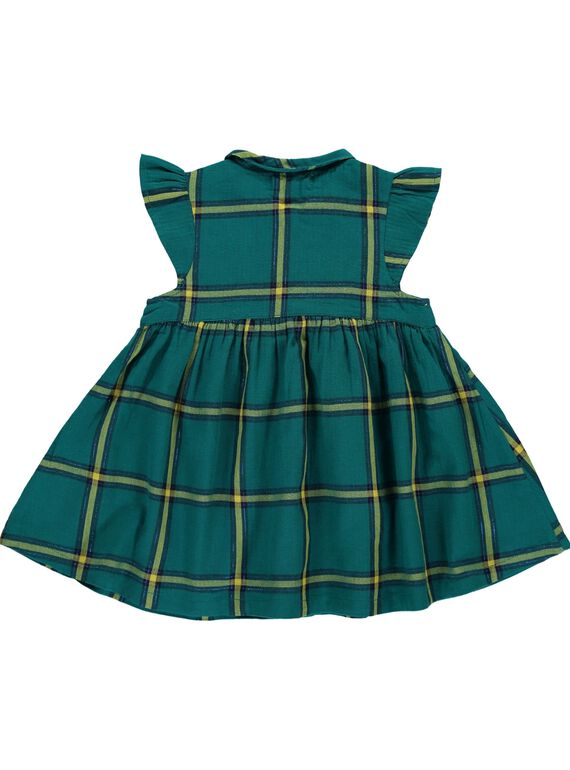 Baby girls' checked short-sleeved dress DIVEROB4 / 18WG0972ROB099