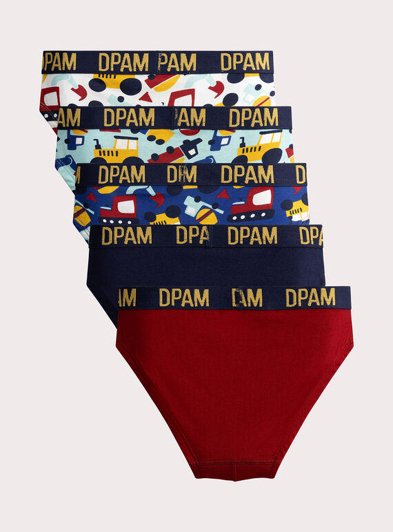 Set of 5 tractor print briefs for boys VEGOSLISEM / 24WH1281D5L001