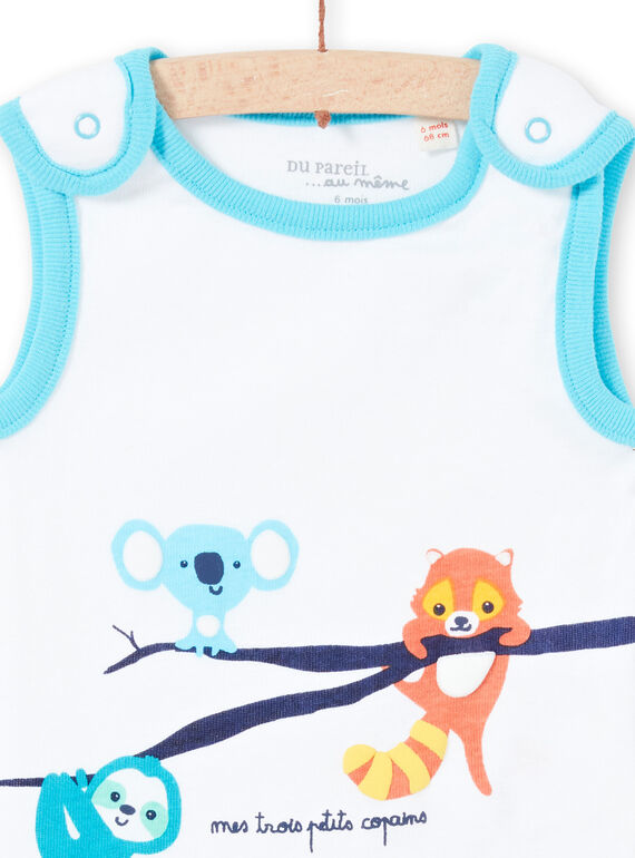 Baby boy sleeveless bodysuit with animal print LEGABODAMI / 21SH14G2BDL000