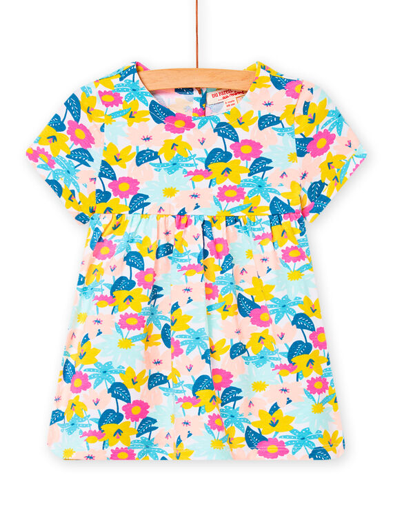 Baby Girl White Floral Print Dress NIPLAROB4 / 22SG09K3ROB000