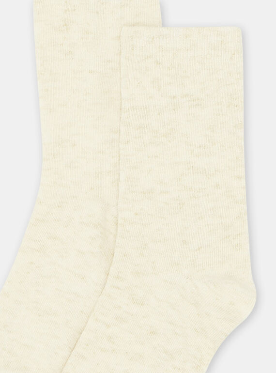 Boy's ecru striped socks SYAJOSCHO2 / 23WI01B3SOQ001