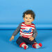 Red and white striped baby boy t-shirt