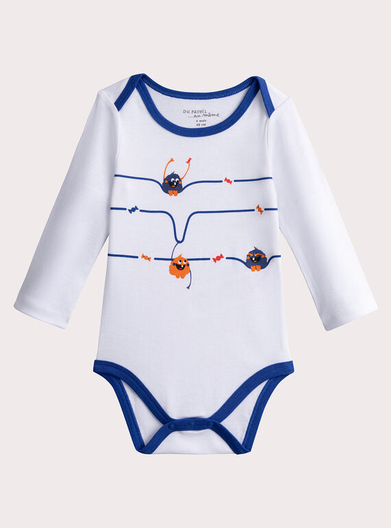 Set of 2 long-sleeved bodysuits with monster pattern for baby boy  VEGABODMON / 24WH1482BDL000