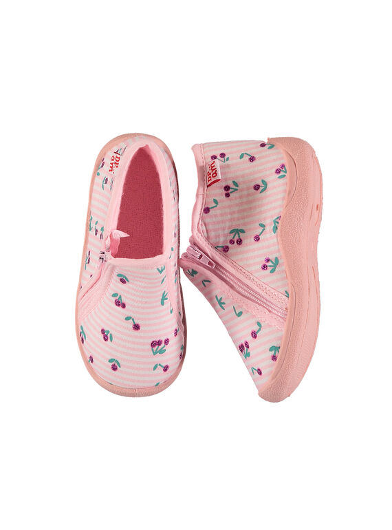 Baby girls' jersey boot slippers FBFBOTCER / 19SK3731D0A030
