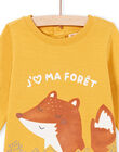 Baby boy's mustard fox and forest long sleeve T-shirt MUSAUTEE2 / 21WG10P2TMLB106