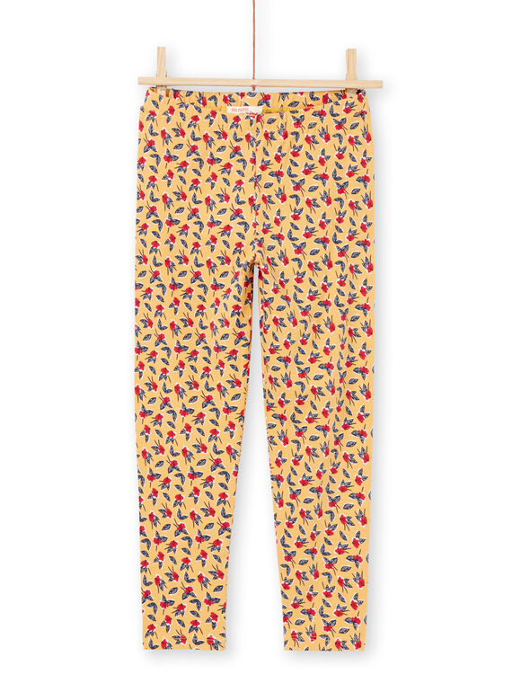 Baby girl floral print mustard leggings MYAMIXLEG1 / 21WI01J2CALB106