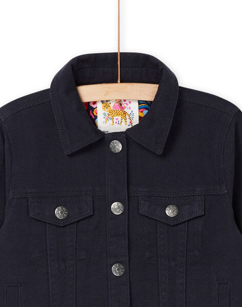 Black denim jacket with embroidered sleeves RAJUNVEST / 23S901U1VESC243
