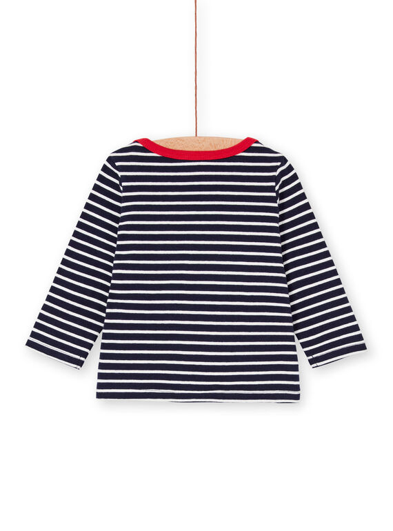 Red and white striped baby boy t-shirt LUHATEE2 / 21SG10X1TMLF517