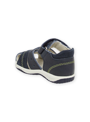 Navy blue leather sandals baby boy NUSANDILAN / 22KK3845D0E070