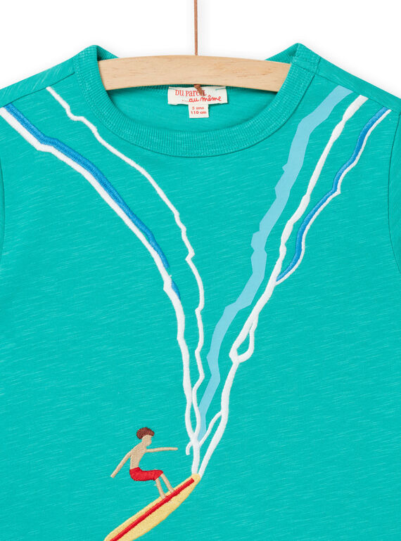 Child boy's light blue surfer T-shirt with short sleeves NOWATI7 / 22S902V7TMCG621