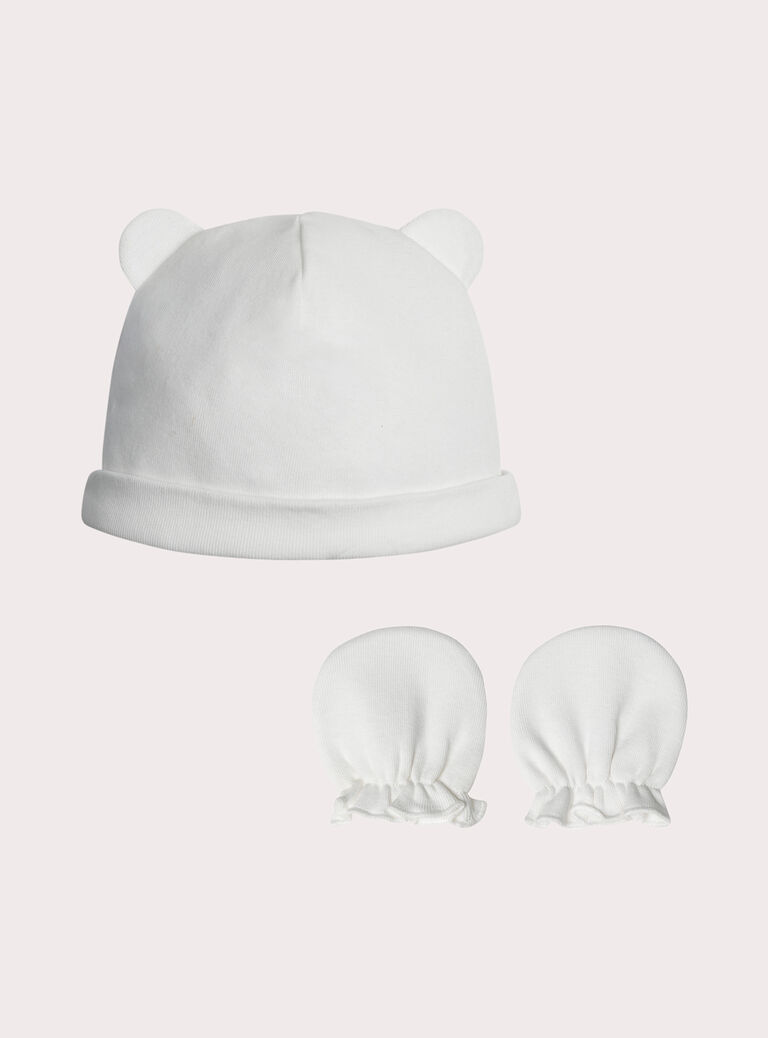 White NEWBORN BEANY XOU1BON / 25WF4251BNA000