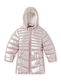 Metallic pink waterproof jacket, child girl MALONDOUN1 / 21W90158D3ED300