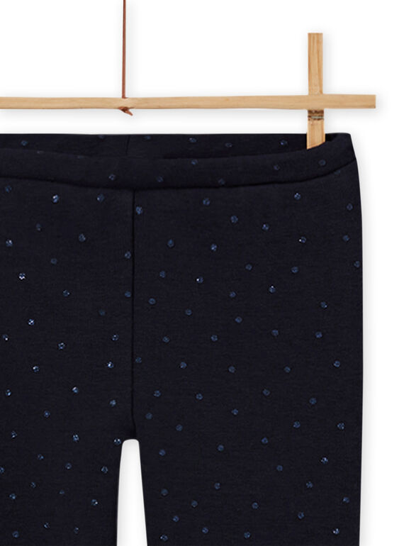 Girl's plain navy blue furry legging MAJOLEG1 / 21W901N1PAN070