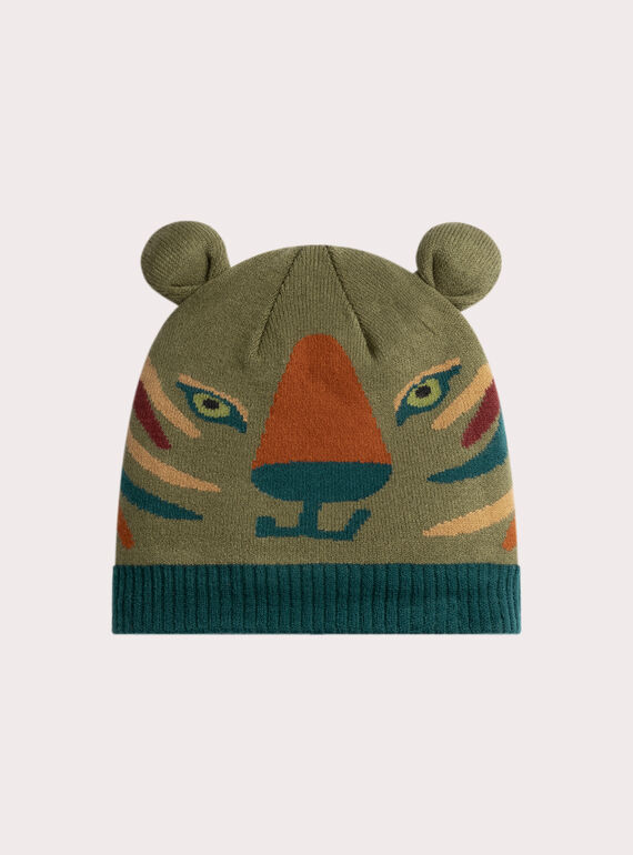  Green tiger animation hat for boys  VYOGROBON1 / 24WI02M1BON604