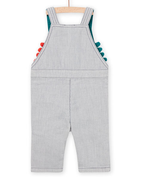 Dungarees with fine stripes and dinosaur animation PUPRISAL2 / 22WG10P1SALC203