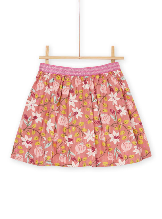 Reversible terracotta skirt with unicorn and floral print RAMAGJUP2 / 23S901T1JUPE415