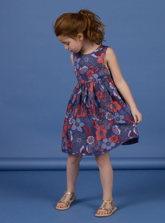 Child girl blue reversible dress NASANROB2 / 22S901S4ROB707