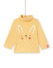 Baby boy's yellow rabbit print long sleeve underwear MUJOSOUP4 / 21WG10N4SPL117