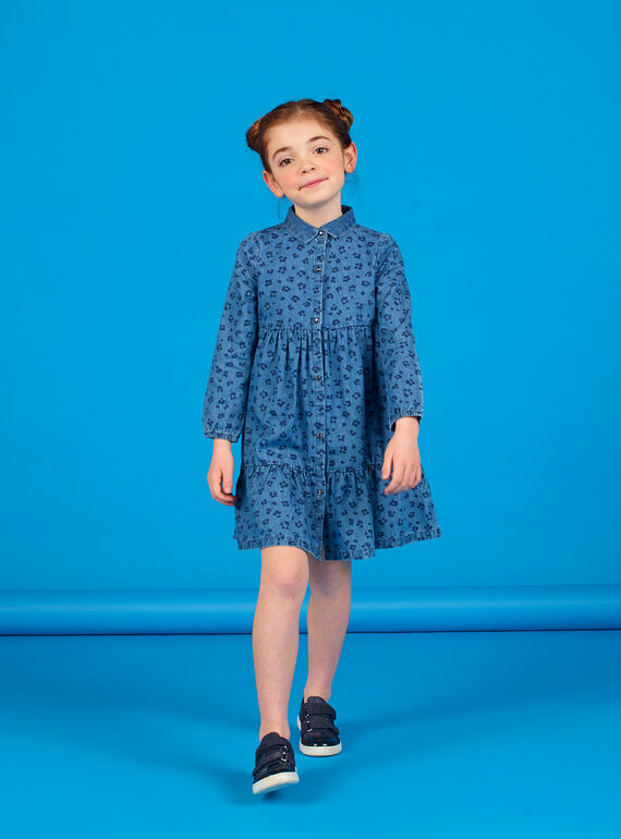 Cotton leopard print denim dress LABLEROB1 / 21S901J2ROBP274