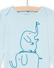 Baby boy's blue elephant print long sleeve bodysuit MEGABODELE / 21WH14B2BDL222