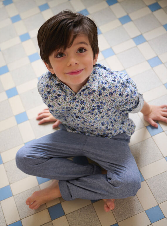 Boys marled blue trousers TOPOPAN / 24S902M1PAN070