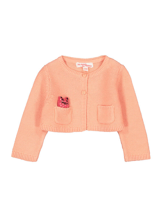 Baby girls' knit cardigan FIBACAR2 / 19SG0962CAR404