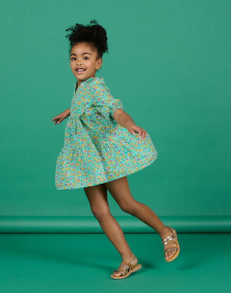 Child girl almond green dress NAGAROB3 / 22S901O3ROB611
