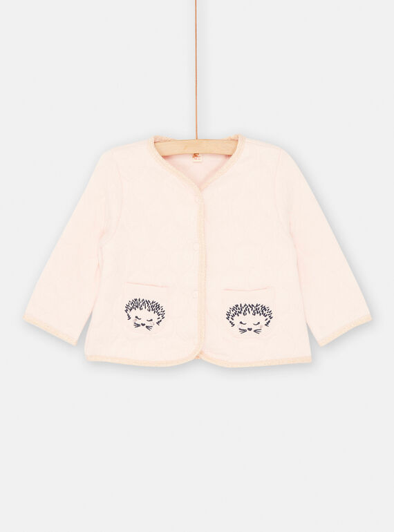 Baby Girl Hedgehog Pink Cardigan SIVERCAR1 / 23WG09J2CARD310