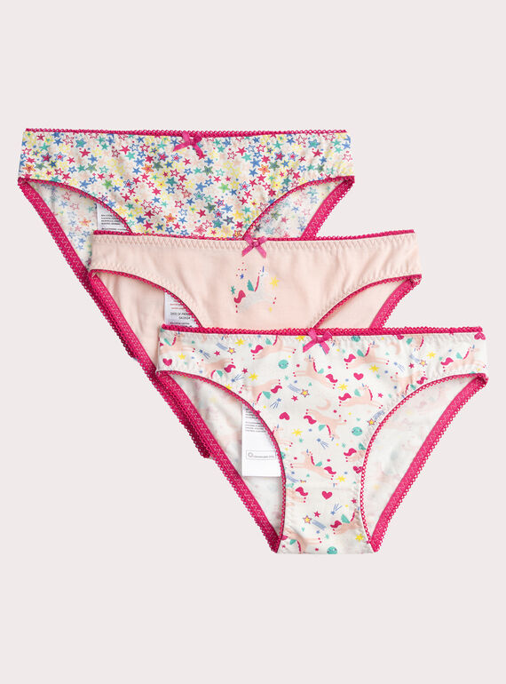 Set of 3 fancy printed panties for girls  VEFALOTUNI / 24WH1182D5L001