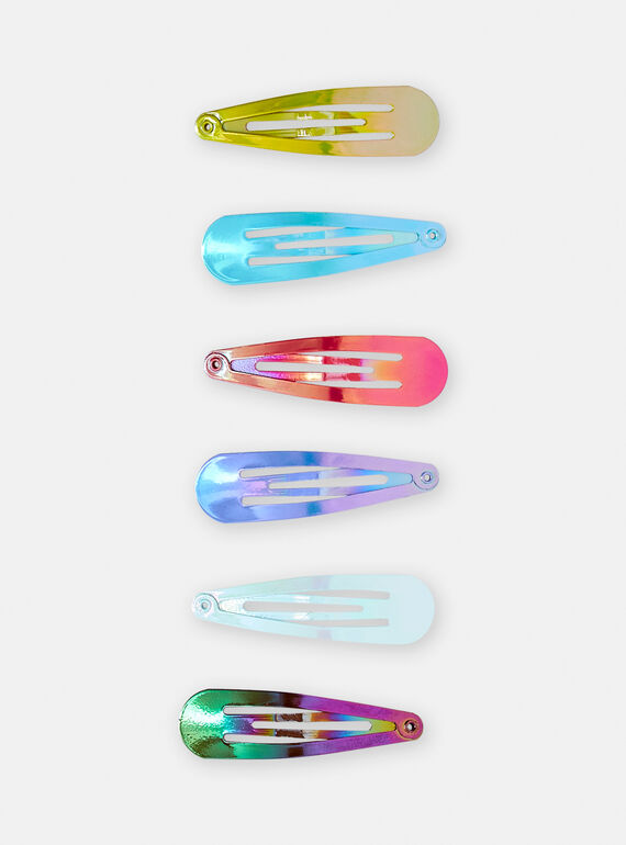 6 multicolor barrettes for girls TYAJOCLIC1 / 24SI01E7BRTG630