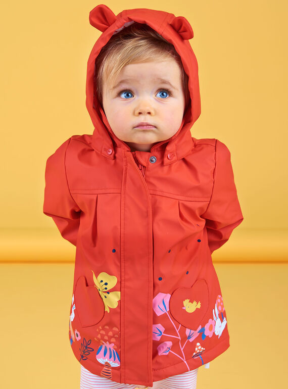 Hooded raincoat red baby girl LIHAIMP / 21SG09R1IMP505
