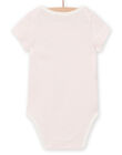 Baby girl's ecru and pink bodysuit NEFIBODFAM / 22SH13J3BDL001