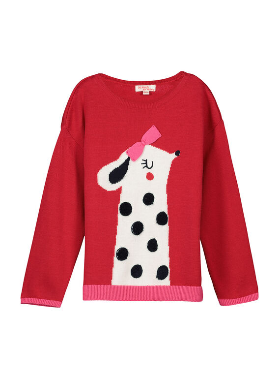 Girls' cotton knit sweater FACOPULL1 / 19S90181PUL050