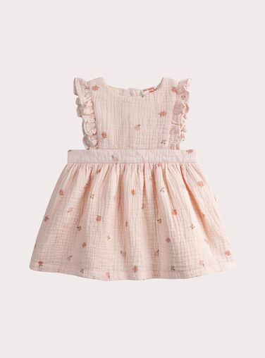 Baby girls' pink cotton gauze dress Baby girls' pink cotton gauze dress WILANROB2 / 25SG0944ROBD326