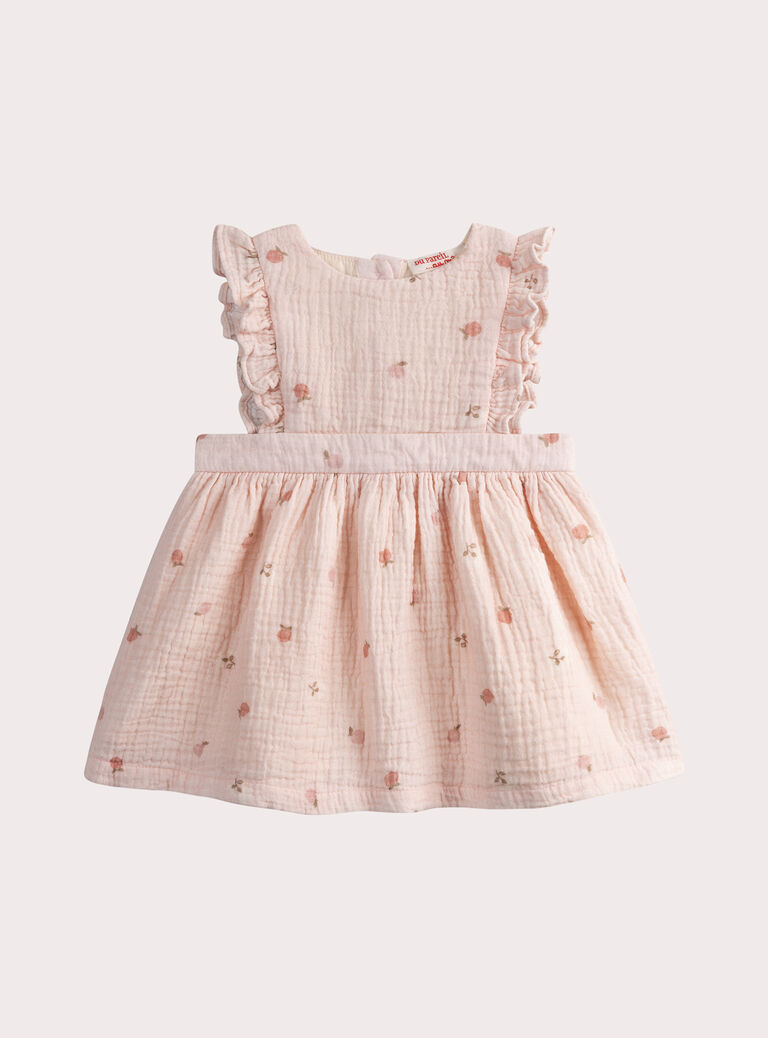 Baby girls' pink cotton gauze dress Baby girls' pink cotton gauze dress WILANROB2 / 25SG0944ROBD326