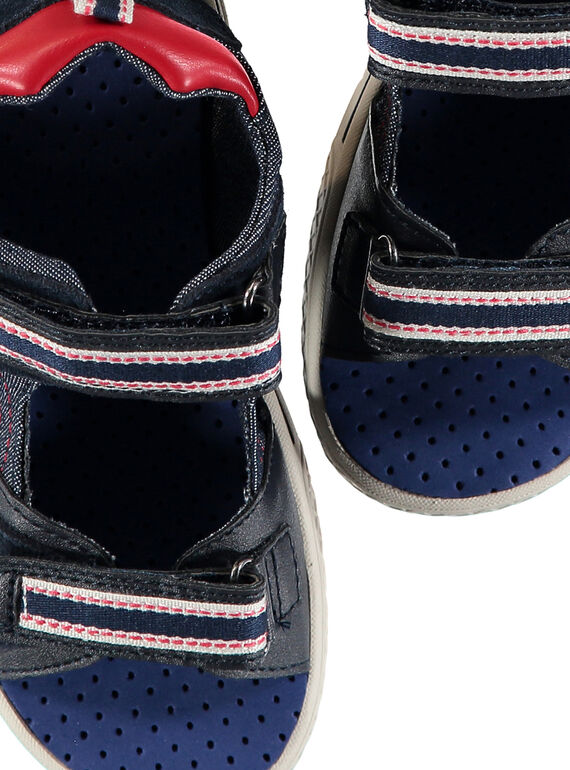 Boys' smart sandals in two fabrics FGSANDSPOR / 19SK36D1D0E070