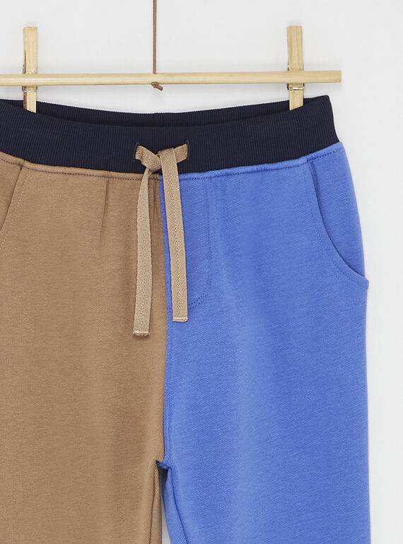 Blue and brown jogging bottoms in brushed fleece SOLINJOG / 23W902H1JGB812