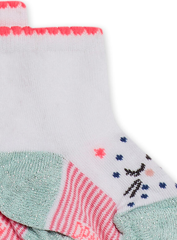 Pink and blue socks with cats pattern baby girl NYIGASOQ / 22SI09O1SOQ001